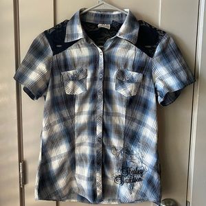 Collared Plaid Harley-Davidson Top